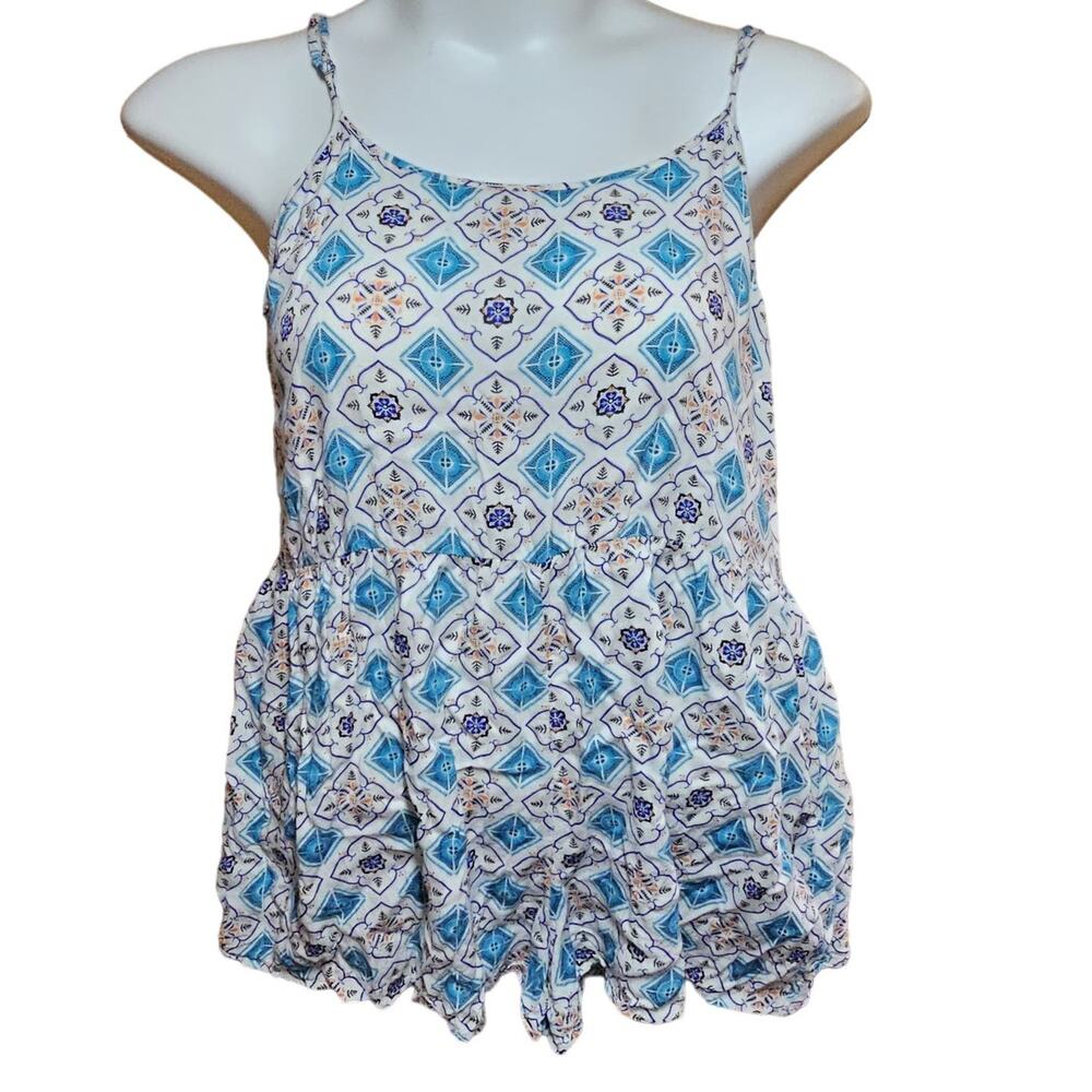 Roxy Spaghetti Strap Romper with Pockets Size Large